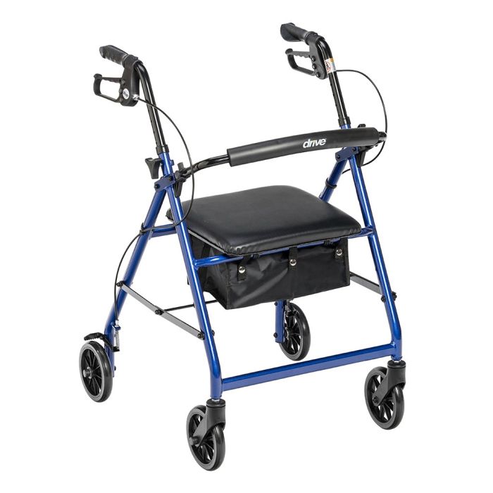 Aluminum Rollator, 6 Casters Blue Right Beauty