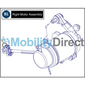 Pride Jazzy ZT8, ZT10 Right Motor Assembly