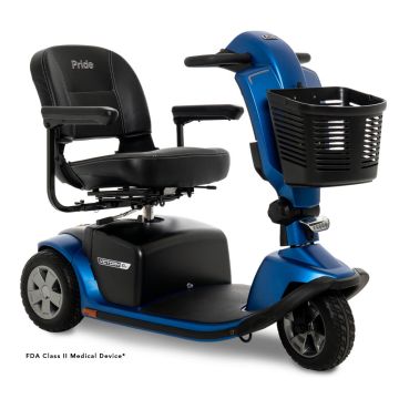 Pride Victory 10.2 3-Wheel Mobility Scooter SC6012 Blue Heavy Duty