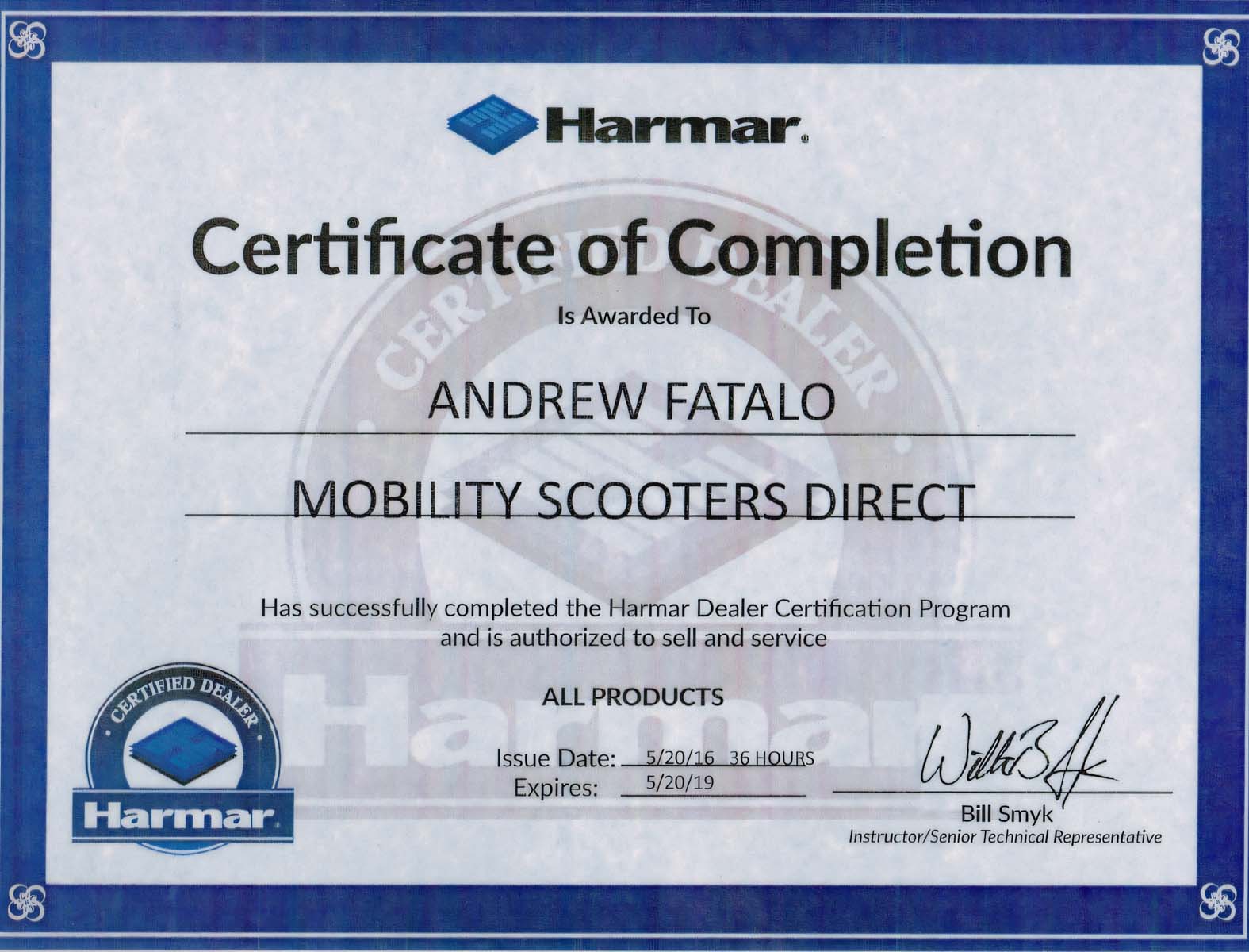 Harmar Certification